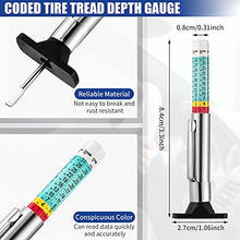 Load image into Gallery viewer, 3 Pieces Tire Tread Depth Gauge Tool Digital Tire Tread Depth Gauge Brake Lining Thickness Gauge Coded Tire Tread Depth Gauge Automotive Brake Pad Measure Ruler for Motorcycle, Car, Truck and Bus
