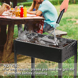 GRILLART Grill Brush Bristle Free & Wire Combined BBQ Brush - Safe & Efficient Grill Cleaning Brush- 17" Grill Cleaner Brush for Gas /Porcelain/Charbroil Grates - BBQ Accessories Gifts for Men