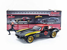 Load image into Gallery viewer, Jada 1:24 Diecast 1966 Chevy Corvette Stingray with Black Widow Figure
