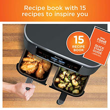 Load image into Gallery viewer, Ninja DZ201 Foodi 8 Quart 6-in-1 DualZone 2-Basket Air Fryer with 2 Independent Frying Baskets, Match Cook &amp; Smart Finish to Roast, Broil, Dehydrate &amp; More for Quick, Easy Meals, Grey
