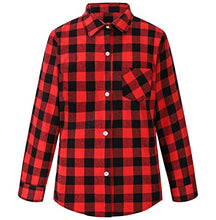 Load image into Gallery viewer, Kids Girls Long Sleeves Button Down Gingham Plaid Flannel Shirt Tops for Toddlers Baby and Little Girls, Girls(E001), 6-12 Months = Tag 70

