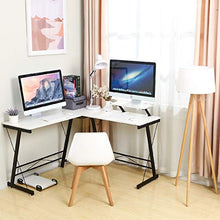 Load image into Gallery viewer, L Shaped Desk Home Office Corner Desk,Gaming Computer Desk,PC Latop Study Writing Table Workstation with Large Monitor Stand,White,50.8"
