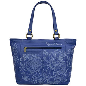 Anuschka Women’s Genuine Leather Classic Work Tote - Hand Painted Exterior - Garden of Delights