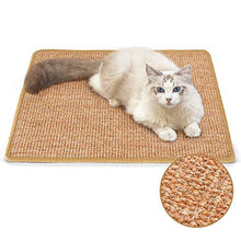 Load image into Gallery viewer, FUKUMARU Cat Scratcher Mat, 23.6 X 15.7 Inch Natural Sisal Cat Scratch Mats, Horizontal Cat Floor Scratching Pad Rug, Protect Carpets and Sofas
