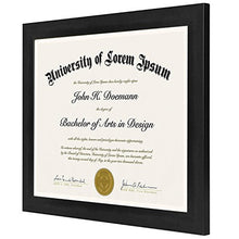 Load image into Gallery viewer, Americanflat 8.5x11 Diploma Frame in Black with Shatter Resistant Glass - Horizontal and Vertical Formats for Wall and Tabletop
