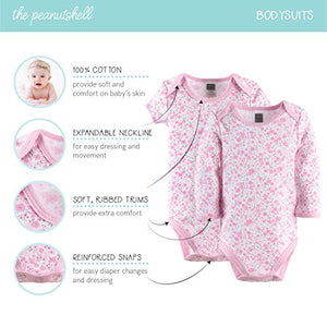 The Peanutshell Newborn Layette Gift Set for Baby Girls | 23 Piece Newborn Girl Clothes & Accessories Set | Fits Newborn to 3 Months | Floral