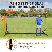 Load image into Gallery viewer, Soccer Rebounder Net 6x12 Feet Practice Soccer Training Equipment | Portable, Easy Assembly, Steel Frame | Perfect for Practicing Backyard Volley, Solo Training,Kickback, Passing, Pitchback
