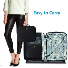 Load image into Gallery viewer, Relavel Travel Makeup Train Case Makeup Cosmetic Case Organizer Portable Artist Storage Bag with Adjustable Dividers for Cosmetics Makeup Brushes Toiletry Jewelry Digital Accessories Black
