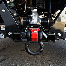 Load image into Gallery viewer, AGENCY 6 Recovery Shackle Block Assembly 2 INCH Double Hole Powder Coat RED - Hitch Receiver Block - Proudly Made in The USA with US Certified Materials - Includes Hitch pin and D-Ring
