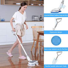 Load image into Gallery viewer, MARK LIVE Electric Spray Cordless Spin Mop Floor Cleaner Polisher Scrubber with Sprayer,LED,Adjustable Handle and Replaceable Microfiber &amp; Reusable Mopping and Waxing Cloth
