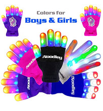 Load image into Gallery viewer, The Noodley Kids Toys for Boys LED Light Up Gloves Sensory Toy for Autistic Children Cosplay Halloween Costume Stocking Stuffers Ages 4 5 6 7 (Small, Black)
