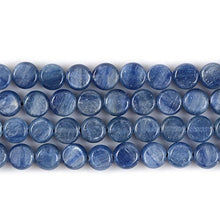 Load image into Gallery viewer, Natural Gemstone Kyanite 8mm Coin Disc Loose Beads 16 Inch
