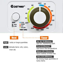 Load image into Gallery viewer, COSTWAY Compact Laundry Dryer, 110V Electric Portable Clothes Dryer with Stainless Steel Tub, Control Panel Downside Easy Control for 4 Automatic Drying Mode, White

