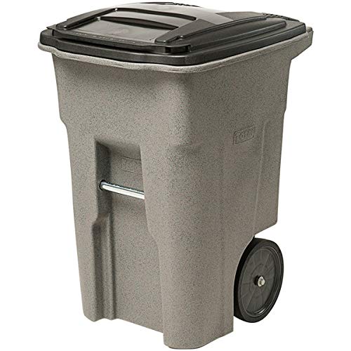 190 Qt / 48 Gallon / 180 Liters Graystone Rotational Molded Wheeled Rectangular Trash Can with Lid.Kitchen Waste Container Commercial Trash Can Recycle Bin