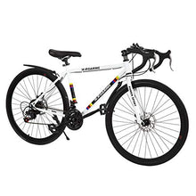 Load image into Gallery viewer, R.ROARING Commuter Road Bike 26 inch Wheels 21 Speed Shifting Bikes Dual Disc Brake Road Bicycle for Adults Mens Women, White
