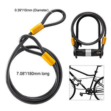 Load image into Gallery viewer, Bike U Lock with Cable - Via Velo Heavy Duty Bicycle U-Lock,14mm Shackle and 10mm x1.8m Cable with Mounting Bracket For Road Bike Mountain Bike Electric Bike Folding Bike, Great Bike Safety Tool

