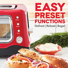 Load image into Gallery viewer, Dash Clear View Toaster: Extra Wide Slot Toaster with See Through Window - Defrost, Reheat + Auto Shut Off Feature for Bagels, Specialty Breads &amp; other Baked Goods - Red

