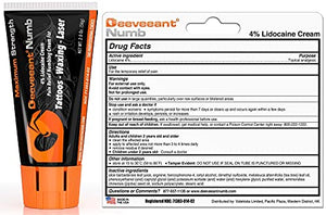 Deeveeant Numbing Cream Lidocaine Anesthetic (2oz/56g) Topical Pain Relief - Tattoos, Laser, Waxing, Microblading, Microneedling USA Made - Child Resistant Cap