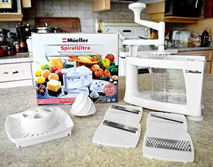 Mueller Spiral-Ultra Multi-Blade Spiralizer, 8 into 1 Spiral Slicer, Heavy Duty Salad Utensil, Vegetable Pasta Maker and Mandoline Slicer for Low Carb/Paleo/Gluten-Free Meals
