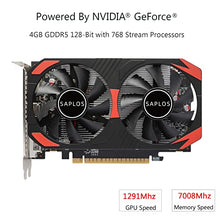 Load image into Gallery viewer, SAPLOS GeForce GTX 1050 Ti Graphics Card,4GB,GDDR5,128 Bit,DVI/HDMI/DP,PCI Express 3.0 X16,Computer GPU,Desktop Video Card for PC Gaming,Dual Fans,DirectX 12
