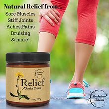Load image into Gallery viewer, Relief Arnica Cream – Enriched with Lemongrass, Eucalyptus &amp; Rosemary Essential Oils – All Natural Massage Lotion for Sore Muscles &amp; Stiffness. Perfect for Massage Therapy by Brookethorne Naturals
