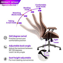 Load image into Gallery viewer, ovios Ergonomic Office Chair,Modern Computer Desk Chair,high Back Suede Fabric Desk Chair with Lumbar Support for Executive or Home Office (Dark Brown)
