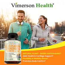 Load image into Gallery viewer, Glucosamine with Chondroitin Turmeric MSM Boswellia. Supports Occasional Joint Discomfort Relief. Helps Inflammatory Response, Antioxidant Properties. Supplement for Back, Knees, Hands. 90 Capsules
