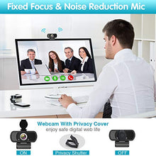 Load image into Gallery viewer, 1080P Webcam,Live Streaming Web Camera with Stereo Microphone, Desktop or Laptop USB Webcam with 110 Degree View Angle, HD Webcam for Video Calling, Recording, Conferencing, Streaming, Gaming
