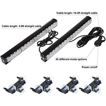 Load image into Gallery viewer, ASPL 2x16.8 inch Emergency Flashing LED Traffic Advisor Strobe Light Bar 32LED 26 Flash Patterns Interior Safety Warning Lights (Red/White)

