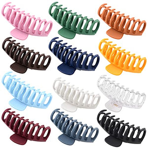 12 Pack Large Hair Claw Clips for Woman, Matte Banana Clips,Strong Hold jaw clip,Hair Clamps for Thin Thick Hair,christmas gifts for women