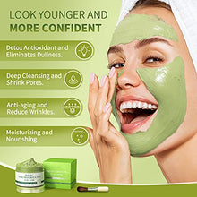 Load image into Gallery viewer, Green Tea Clay Facial Mask, Green Clay Mask with Volcanic Mud, Deep Washing Blackhead Remover Mud Mask, Purifying Facial Mask for Wrinkles, Blackheads, Pore, Acne (5.29oz)
