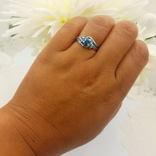 Load image into Gallery viewer, Dazzlingrock Collection 0.90 Carat (ctw) 14k Round Blue Diamond Ladies Swirl Bridal Engagement Ring Set, White Gold, Size 6
