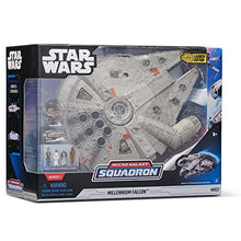 Load image into Gallery viewer, STAR WARS MICRO GALAXY SQUADRON Assault Class Millennium Falcon - 7-Inch Vehicle with 1-Inch Han Solo, Chewbacca, Princess Leia and OBI-Wan Kenobi Micro Figures
