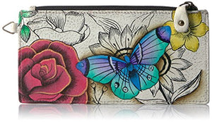 Anna by Anuschka womens Anna Anuschka, Handpainted Wallet,floral Paradise Organizer Wallet Genuine Leather, Floral Paradise, One Size US