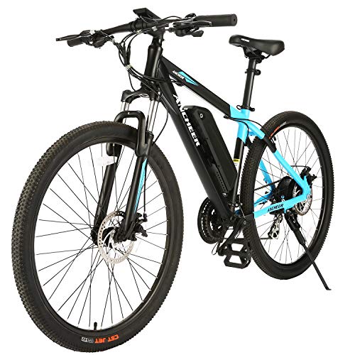ANCHEER 350W 27.5'' Electric Bike, Electric Mountain Bike Newest 20MPH Adults Ebike with Removable 36V 10.4Ah Lithium-Ion Battery, Professional 24 Speed Gears