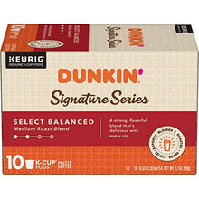 Load image into Gallery viewer, Dunkin' Signature Series Select Balanced Medium Roast Coffee, 10 Keurig K-Cup Pods
