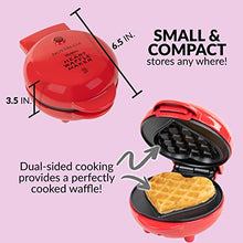 Load image into Gallery viewer, MyMini Personal Electric Heart Waffle Maker, 5-Inch Cooking Surface, Good For Hash browns, French Toast, Grilled Cheese, Quesadilla, Brownies, Cookies
