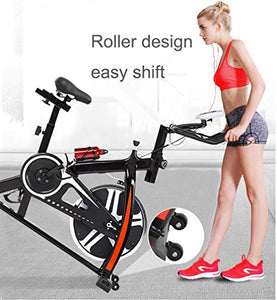 Exercise Bike Recumbent Spin Cycling Bike Indoor Cycle Stationary Workout Equipment with Pulse W/LCD Display and Adjustable Foot for Home Office (Black)