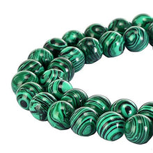 Load image into Gallery viewer, 8mm Green Malachite Beads Stone Loose Beads Gemstone Round Beads Energy Healing Beads for DIY Jewelry Making Approxi 15.5 inch 45pcs 1 Strand per Bag
