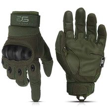 Load image into Gallery viewer, Glove Station The Combat Tactical Rubber Knuckle Gloves for Men Outdoor Sports Training Shooting Hunting Motorcycling, Green, Size Medium, 1 Pair
