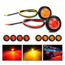 Load image into Gallery viewer, Nilight 10 PCS 3/4 Inch Round Mini LED Clearance Light LED Front Rear Side Marker Indicator Light Bullet Marker Light for Truck RV Car Bus Trailer Van Caravan Boat (12V, Red+Amber), 2 Years Warranty
