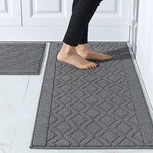 Load image into Gallery viewer, COSY HOMEER 48x20 Inch/30X20 Inch Kitchen Rug Mats Made of 100% Polypropylene 2 Pieces Soft Kitchen Mat Specialized in Anti Slippery and Machine Washable (Grey)
