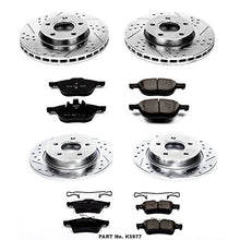 Load image into Gallery viewer, Power Stop K5977 Front and Rear Z23 Carbon Fiber Brake Pads with Drilled &amp; Slotted Brake Rotors Kit
