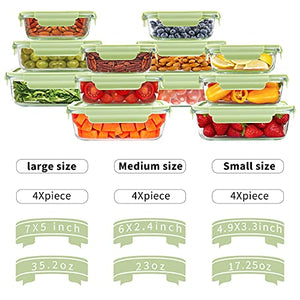 Glass Food Storage Containers Set, 62 Pack Storage Containers with Lids & BPA-free Disposable Plastic Portion Cups, Leak Proof Glass Meal Prep Containers, Airtight Bento Lunch Box with 10 Fruit Forks
