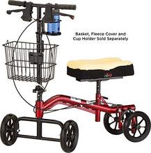 Load image into Gallery viewer, NOVA Medical Products Heavy Duty Knee Scooter, Steerable Knee Scooter with 400 lb Weight Capacity, Bariatric Knee Walker, Crutch Alternative, Metallic Red Color
