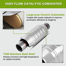 Load image into Gallery viewer, AUTOSAVER88 ATCC0017 2.25" Inlet/Outlet Universal Catalytic Converter with O2 Port and Heat Shield (EPA Compliant)
