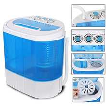 Load image into Gallery viewer, SUPER DEAL Portable Compact Washing Machine, Mini Twin Tub Washing Machine w/Washer&amp;Spinner, Gravity Drain Pump and Drain Hose
