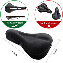 Load image into Gallery viewer, Mountain Bike Seat Cushion Cover Extra Soft Gel Bicycle Seat Cover, Soft Silicone Padded Bike Saddle Cover, Anti-Slip Bicycle Seat Cushion Spinning with Waterpoof&amp;Dust Resistant Cover Outdoor Cycling
