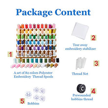 Load image into Gallery viewer, ShinyStitch 82 Spools Polyester Embroidery Machine Thread Kit, 500M (550Y) for Brother Babylock Janome Singer Pfaff Husqvarna Bernina Embroidery and Sewing Machines
