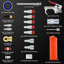 Load image into Gallery viewer, Creallr Air Compressor Accessories - Air Compressor Hose Tool Air Compressor Accessories Kit Air Hose Air Compressor Fittings Quick Connect Air Compressor Kit with Coil PU Hose -20 Piece
